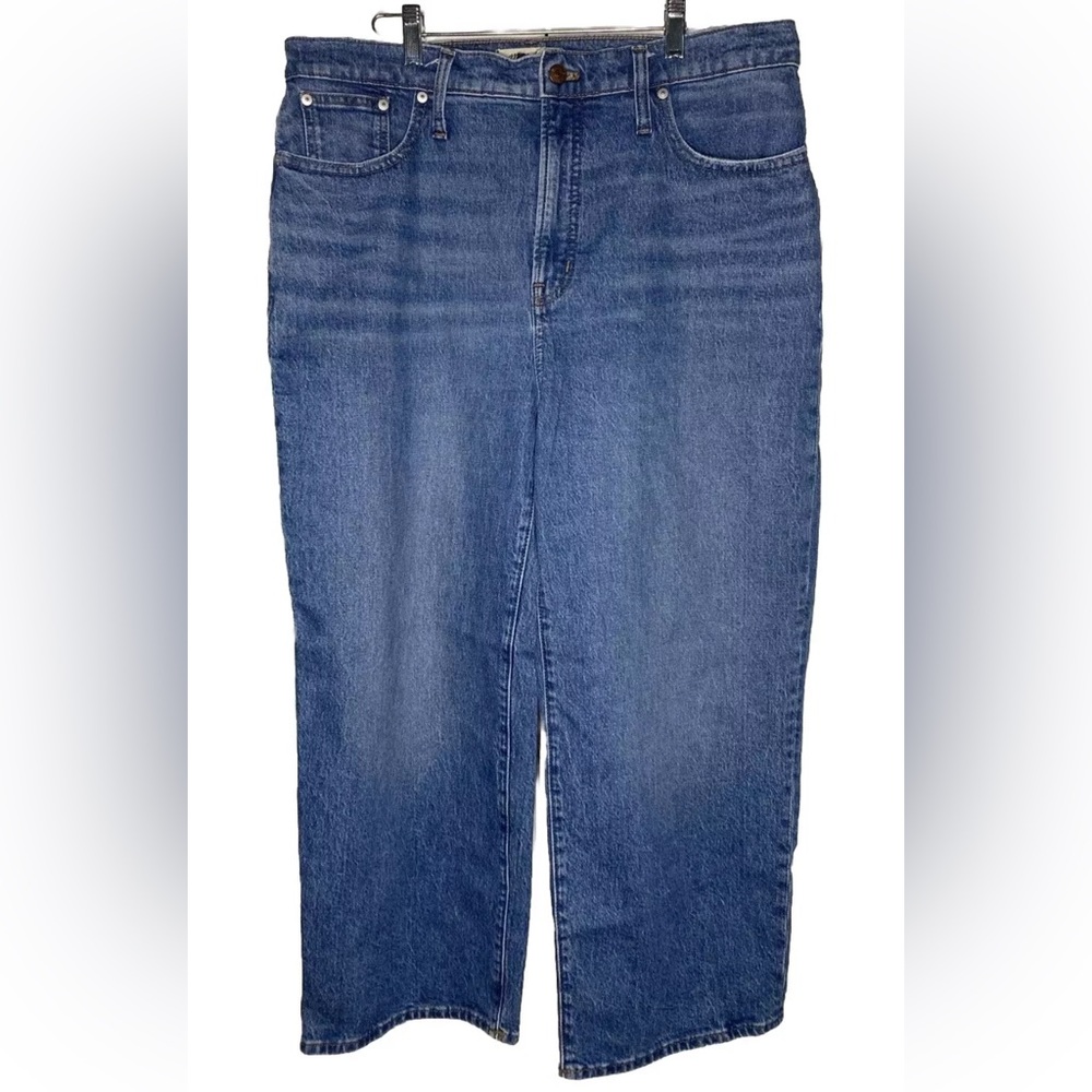 Madewell Womens Perfect Vintage Wide Leg Crop Jeans High Waist Fitted Size 32